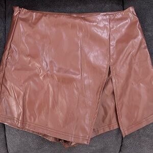 Brown Leather Skort Size Small